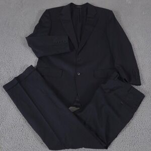 Brooks Brothers 2-Piece Suit Mens 42R Pants 36x32 Black Blazer Slacks Trousers